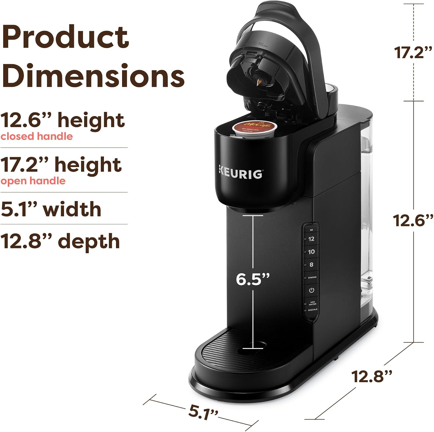 Keurig K-Express Single Serve K-Cup Pod Coffee Maker, 3 Brew Sizes, Strong Button Feature, 42oz Removable Reservoir, Black | 3 Brew Sizes, Strong Button Feature, Removable Reservoir - Image 6