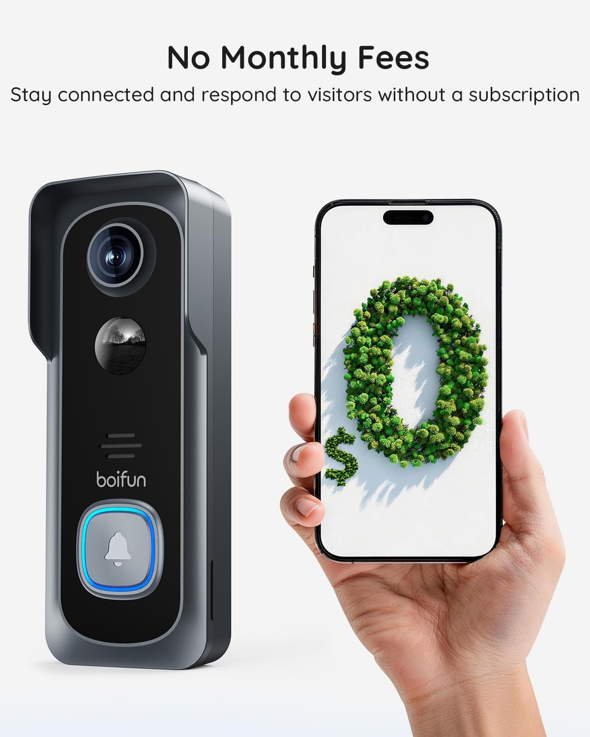 BOIFUN Video Doorbell Camera Wireless – No Subscription Required, 2K HD - Image 4