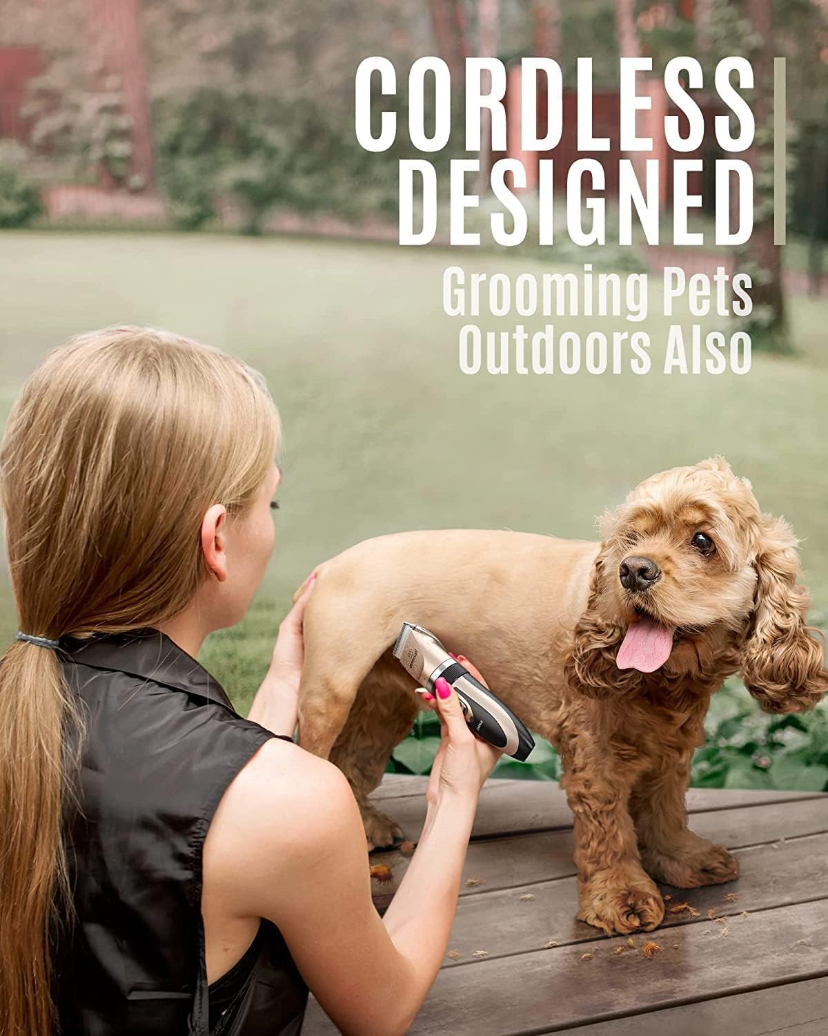 oneisall Dog Clippers Grooming Kit for Dogs Cats Pets | Low Noise, Rechargeable Cordless, Long Battery Life, Simple for Beginners, 6 Guide Combs, Removable & Rinsable Blade - Image 3