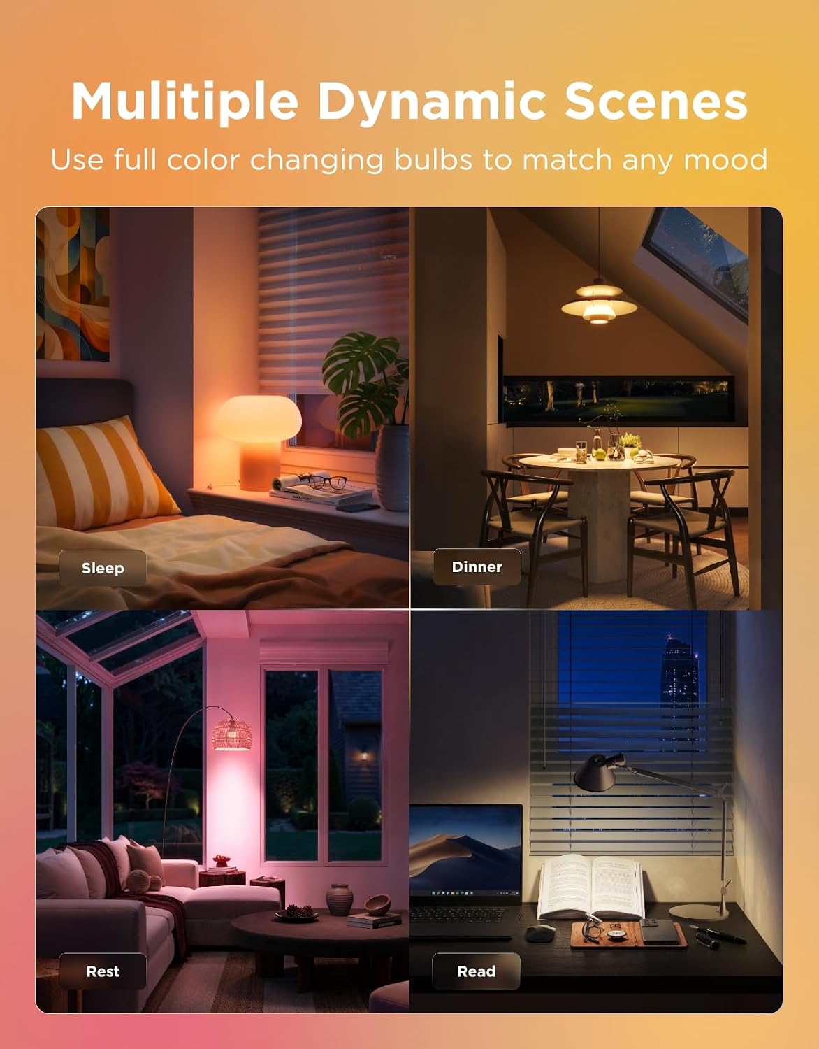 Govee Smart Light Bulbs, A19 Color Changing Light Bulb, 800 LM, E26 Base | Works with Matter, Alexa and Google Assistant, 16 Million Colors RGBWW, WiFi & Bluetooth LED Light Bulbs, Music Sync, 4 Pack - Image 6
