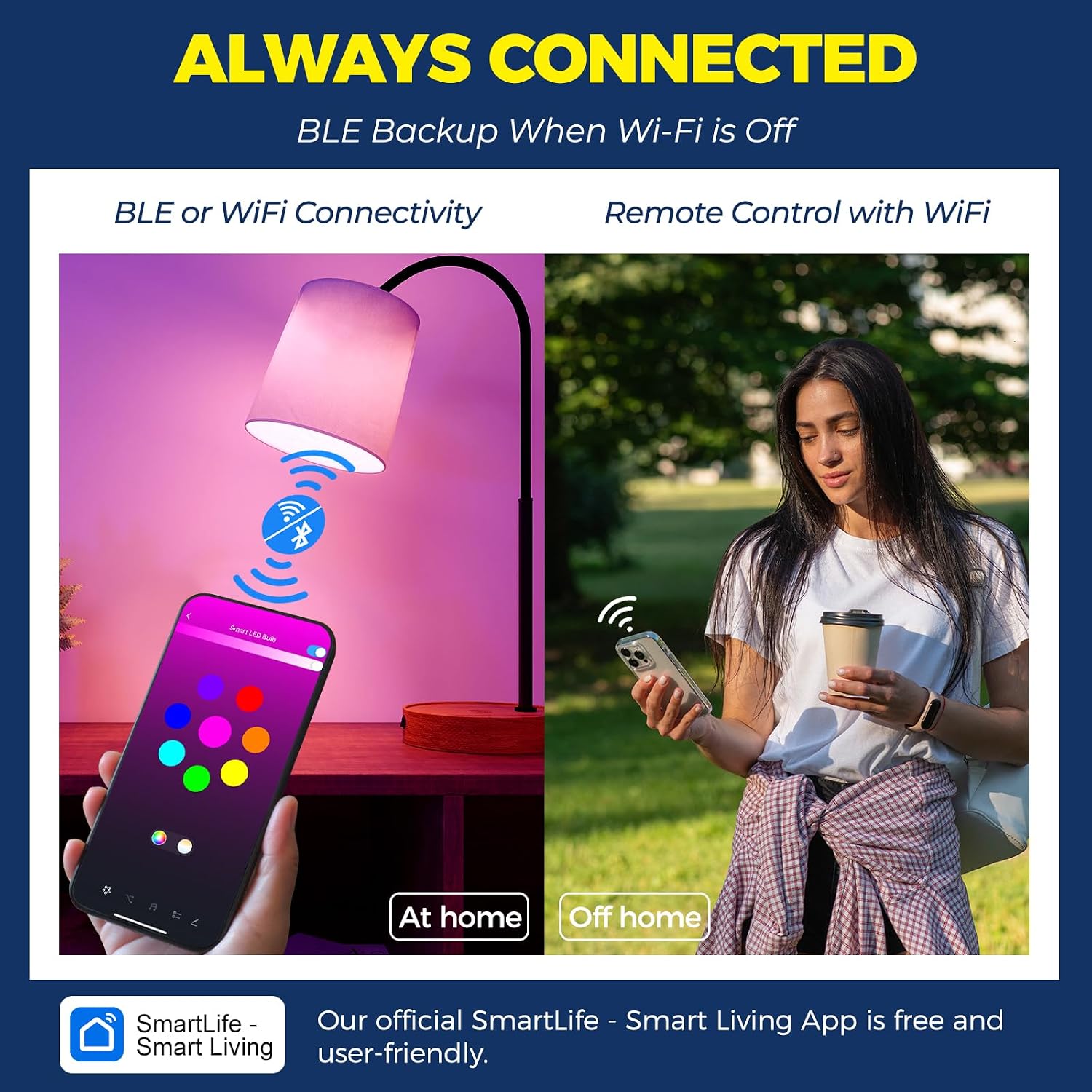 Lightinginside Smart Light Bulb Work with Alexa/Google Home/SmartLife, 4PCS | CRI>90, No Hub Required, 60W RGBCW Color Changing Light Bulbs, 800LM 9W Smart Bulb, 2.4G WiFi & BLE A19 E26 Bulb, ETL Listed - Image 2