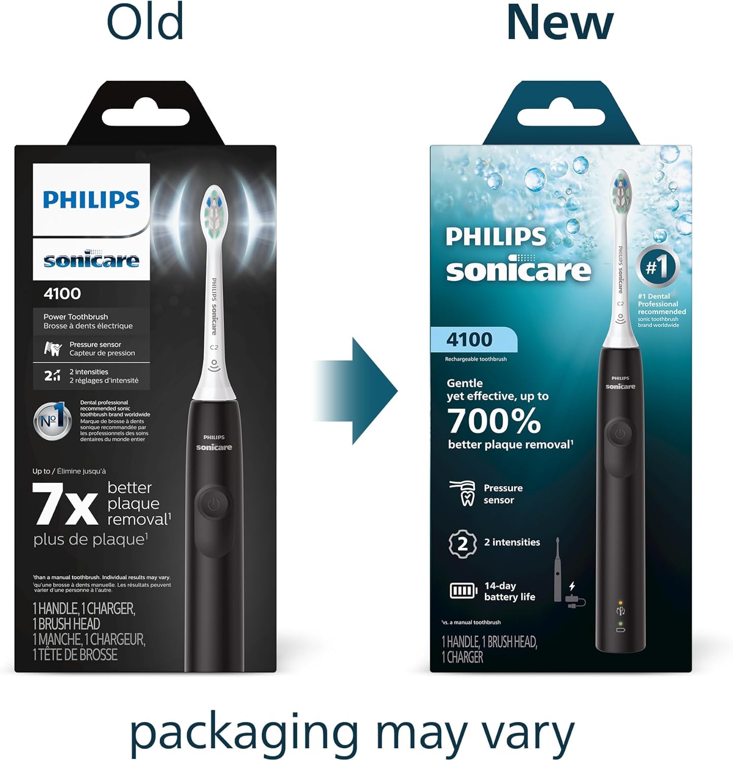 Philips Sonicare 4100 Rechargeable Electric Toothbrush, 1 Brush Head, Black - Image 2