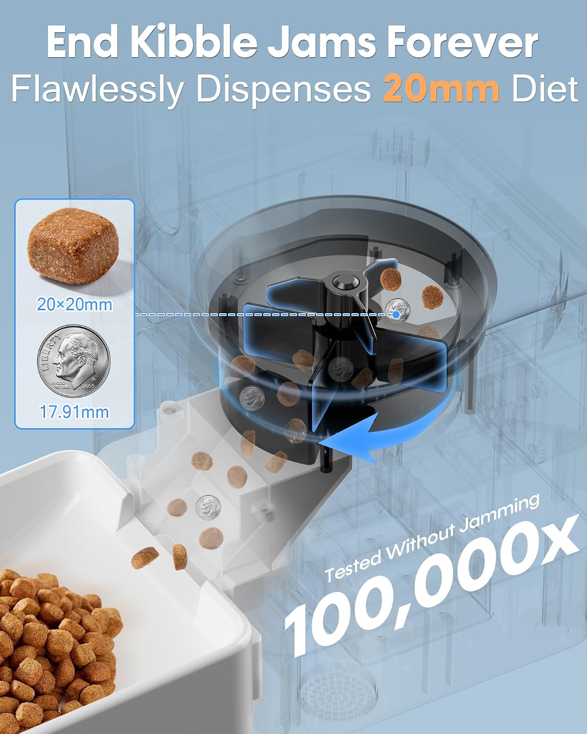Automatic Dog Feeder Large Breed: 12L/50 Cup Capacity for Kibble up to 20mm - Image 3