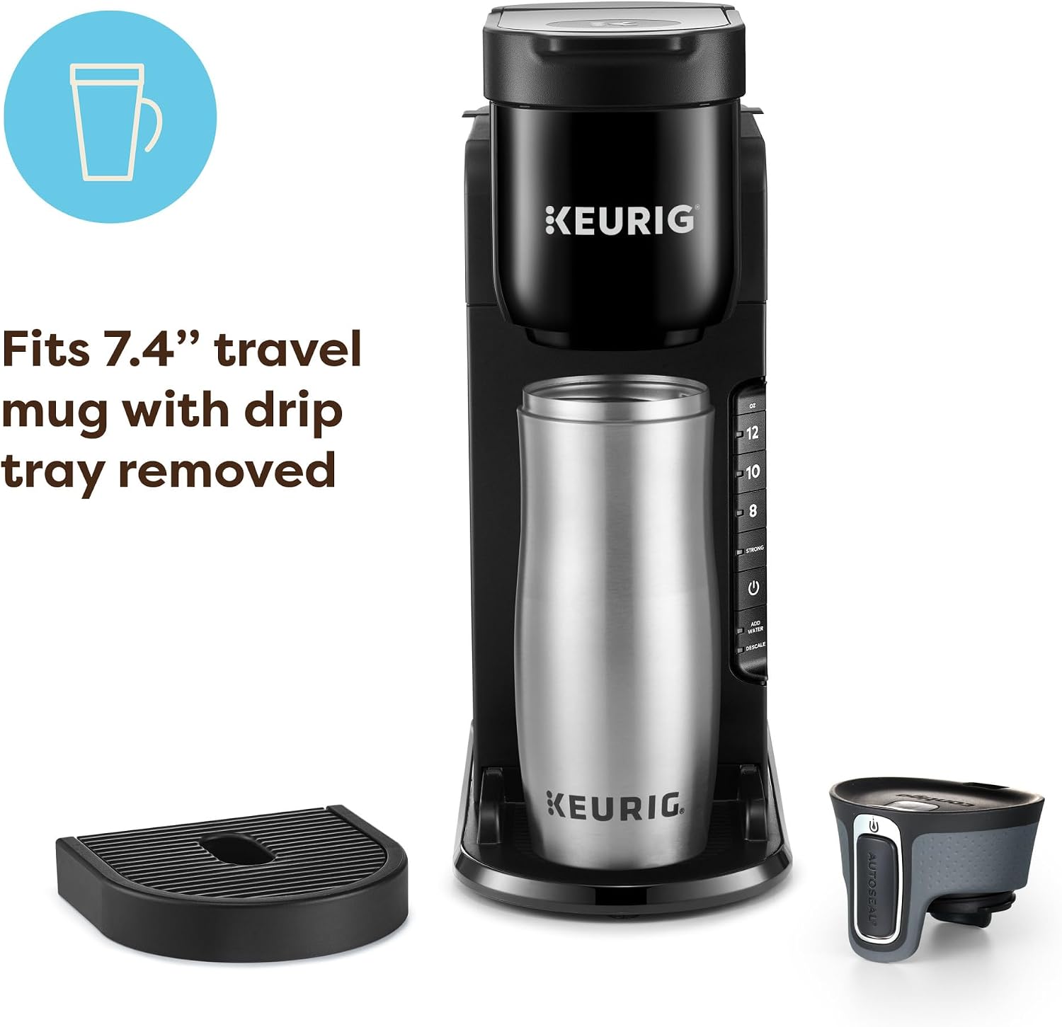 Keurig K-Express Single Serve K-Cup Pod Coffee Maker, 3 Brew Sizes, Strong Button Feature, 42oz Removable Reservoir, Black | 3 Brew Sizes, Strong Button Feature, Removable Reservoir - Image 5