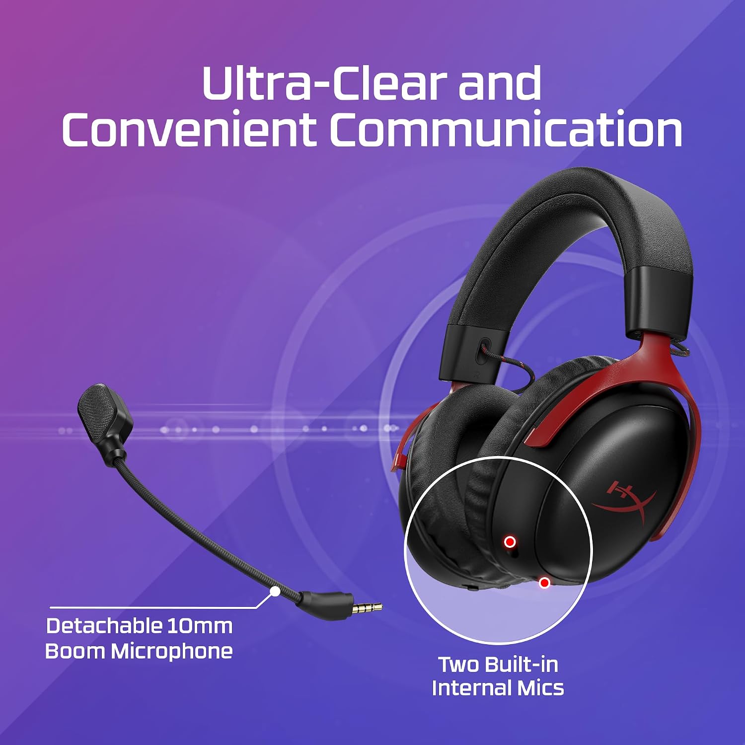 HyperX Cloud III S – Wireless Gaming Headset for Multi-Platform, 2.4GHz, Bluetooth, Battery Life up to 120 Hours 2.4GHz / 200 Hours Bluetooth, 53mm Angled Drivers, Detachable Mic – Black - Image 6