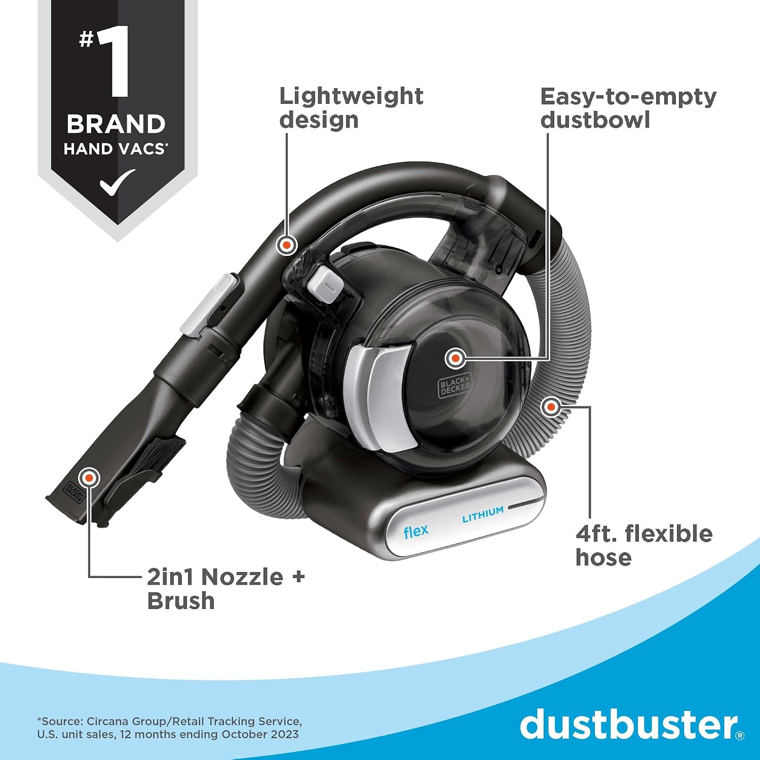 BLACK+DECKER dustbuster FLEX Cordless Handheld Vacuum, Home, Pet and Car Vacuum (BDH2020FL) - Image 3