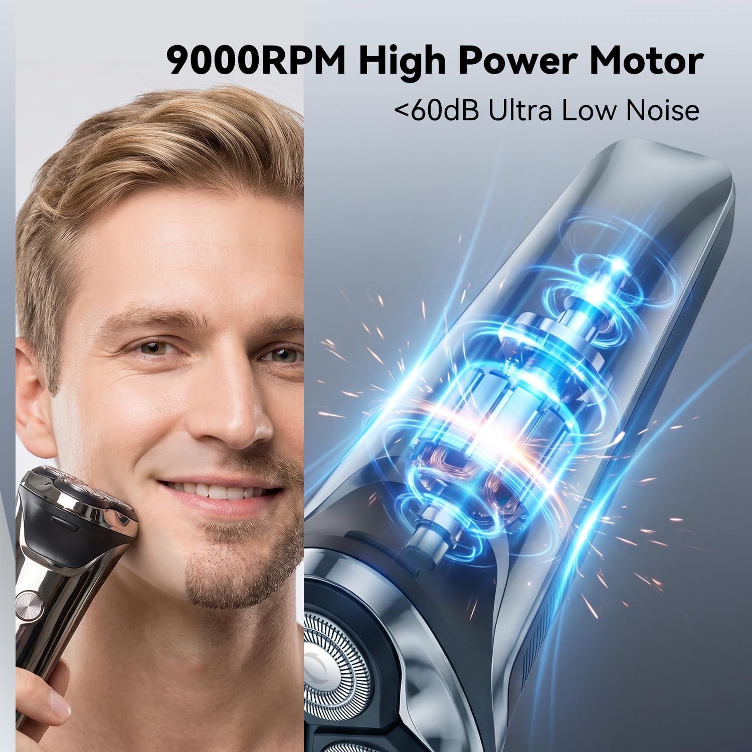 Electric Razor for Men, 2026 Upgraded Electric Shavers for Men, USB-C Rechargeable, Wet & Dry Shaver with Pop-up Trimmer and Travel Case (Gunmetal) - Image 2