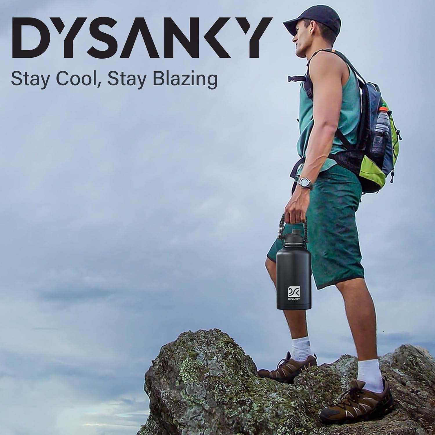 DYSANKY Insulated Water Bottle | Thickened Stainless Steel Vacuum Metal | Portable Sports Half Gallon Large Water Jug for Gym and Hiking with Straw, Carrier Bag, Handle Strap | BPA-Free 64 oz - Image 4