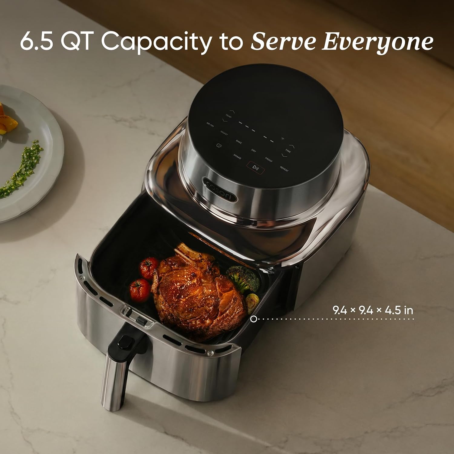 Cosori Iconic Stainless Steel Air Fryer, 6.5Qt, PFAS Free Ceramic Coating - Image 7