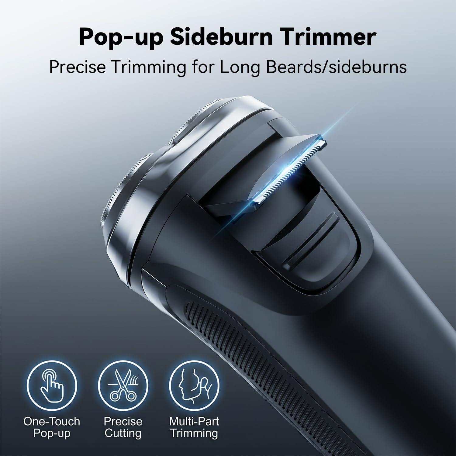 Electric Razor for Men, 2026 Upgraded Electric Shavers for Men, USB-C Rechargeable, Wet & Dry Shaver with Pop-up Trimmer and Travel Case (Gunmetal) - Image 5