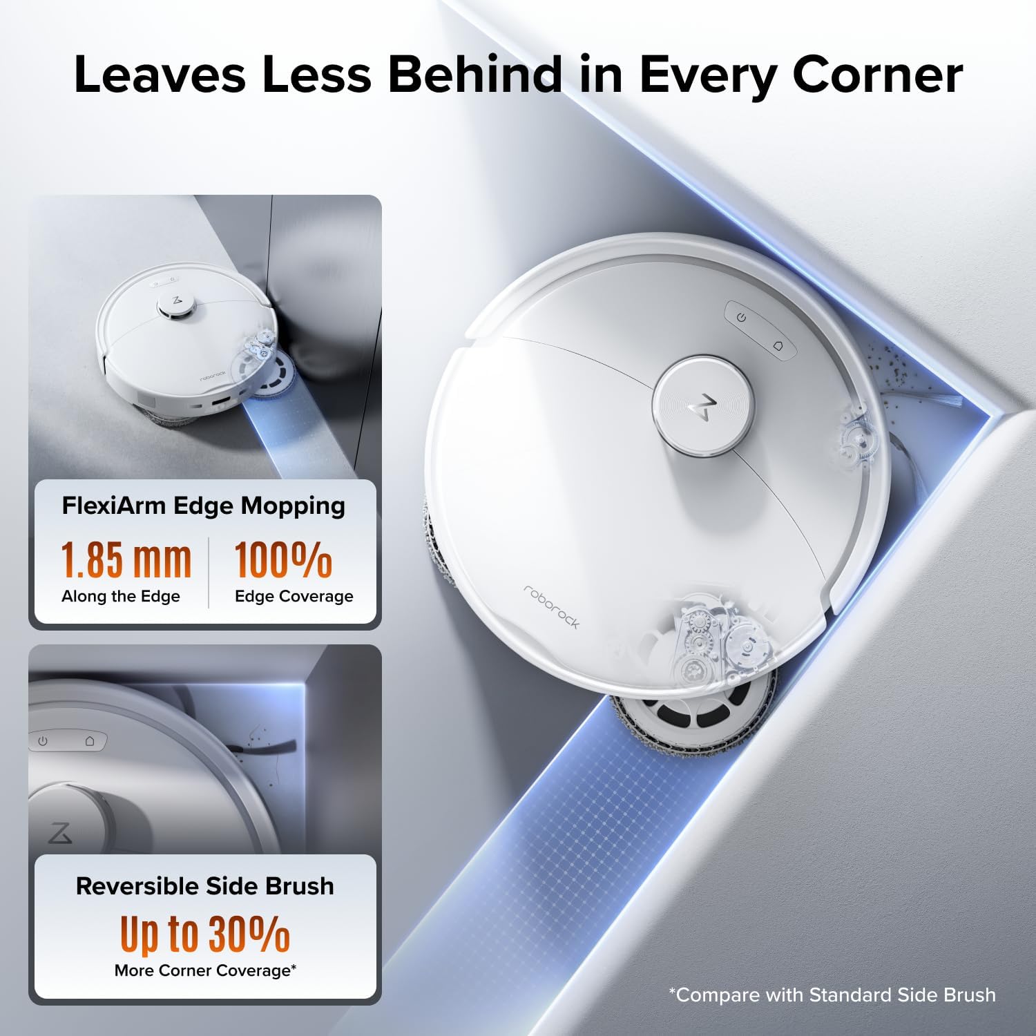 roborock 2026 New Qrevo 2 Pro Robot Vacuum and Mop, 20,000Pa Suction | FlexiArm Edge Mopping, Zero-Tangle, High-Temperature Mop Self-Cleaning, Smart Obstacle Avoidance, Auto Mop Removal, White - Image 3