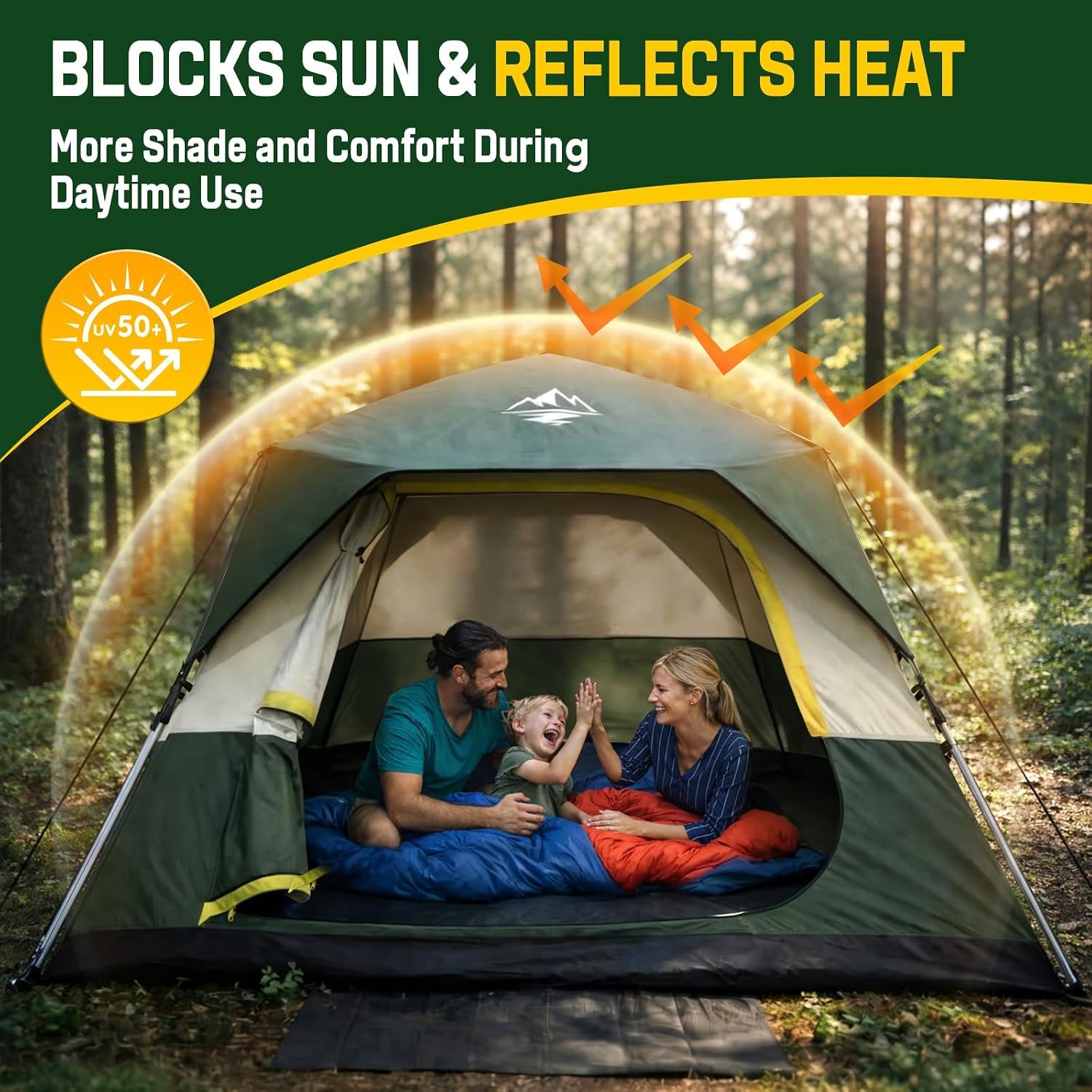 4 Person Instant Tents for Camping Setup in 50s, Cabin Tent with Rainfly - Image 6
