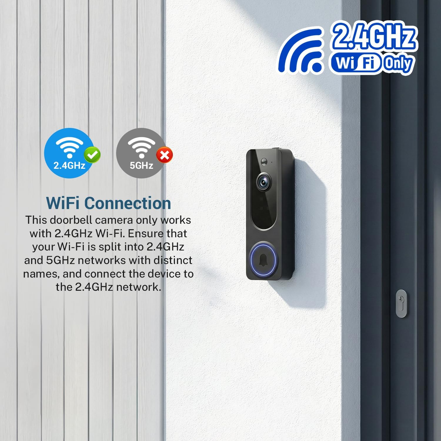 1080p WiFi Video Doorbell Camera Wireless, Battery Powered, AI Human and Motion Detection, 2 Way Talk, Night Vision, Cloud Storage, 2.4G WiFi Only, Indoor/Outdoor Surveillance - Image 8