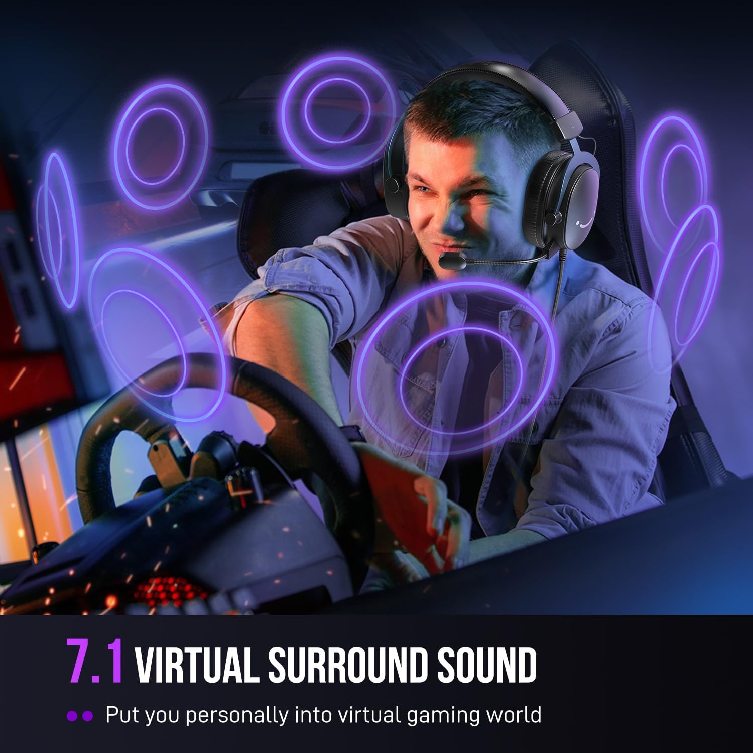 FIFINE H9 Wired Gaming Headset with Microphone, 3.5mm and USB Connectivity | 50mm Drivers, 7.1 Surround Sound, Lightweight, Soft Ear Cusion, Detachable Boom Mic, USB Control Box, for PC, Xbox, PS4/5 - Image 5