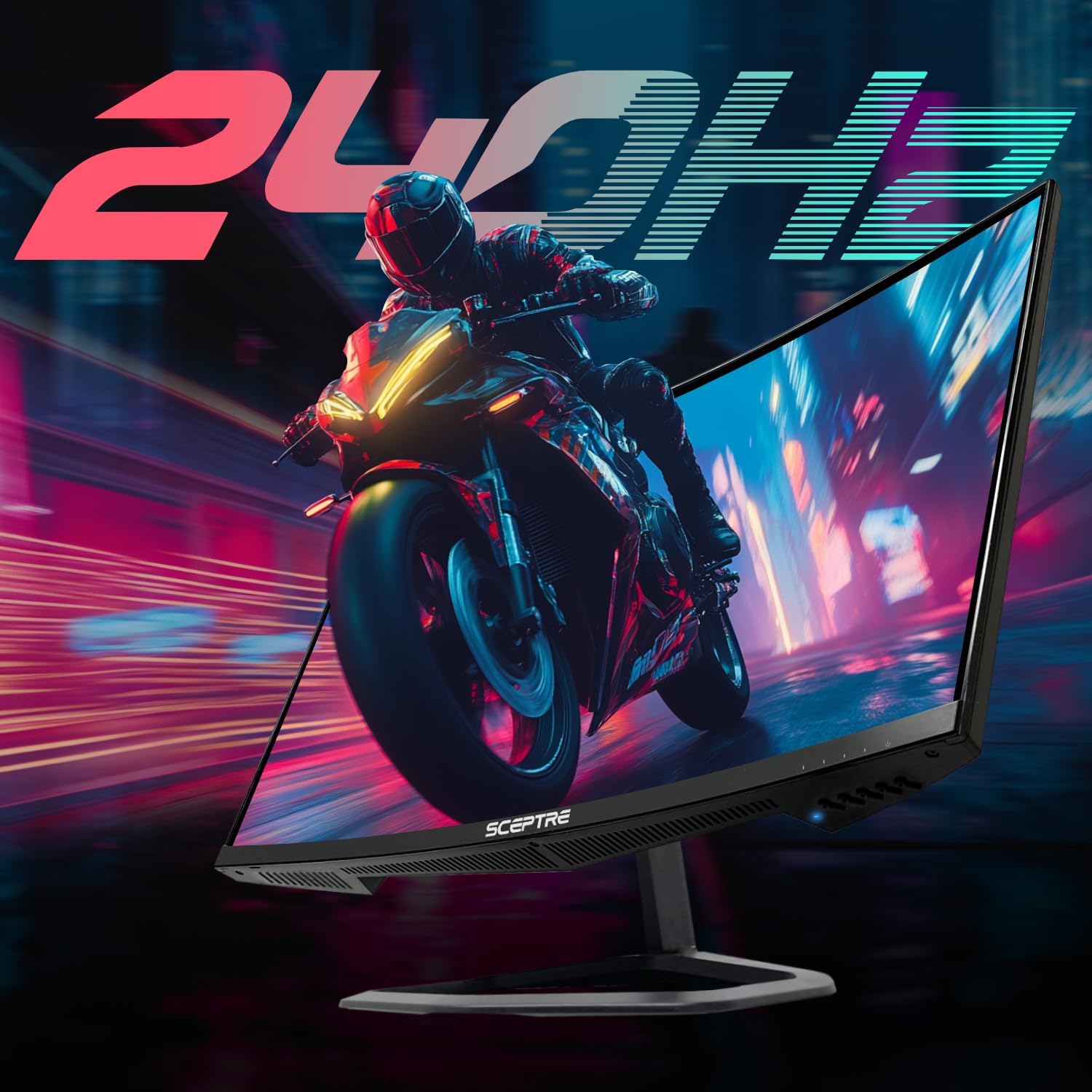 Sceptre Curved 24.5-inch Prime Gaming Monitor up to 240Hz 1080p R1500 1ms DisplayPort x2 HDMI x2 Blue Light Shift Build-in Speakers, Machine Black 2025 (C255B-FWT240 Series) - Image 5