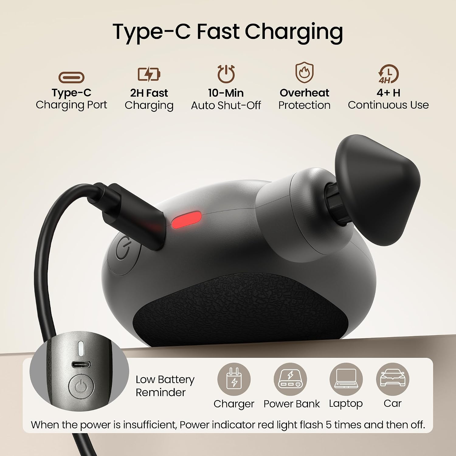 Mini Massage Gun, Small Handheld Muscle Massager for Face Neck Scalp - Image 10
