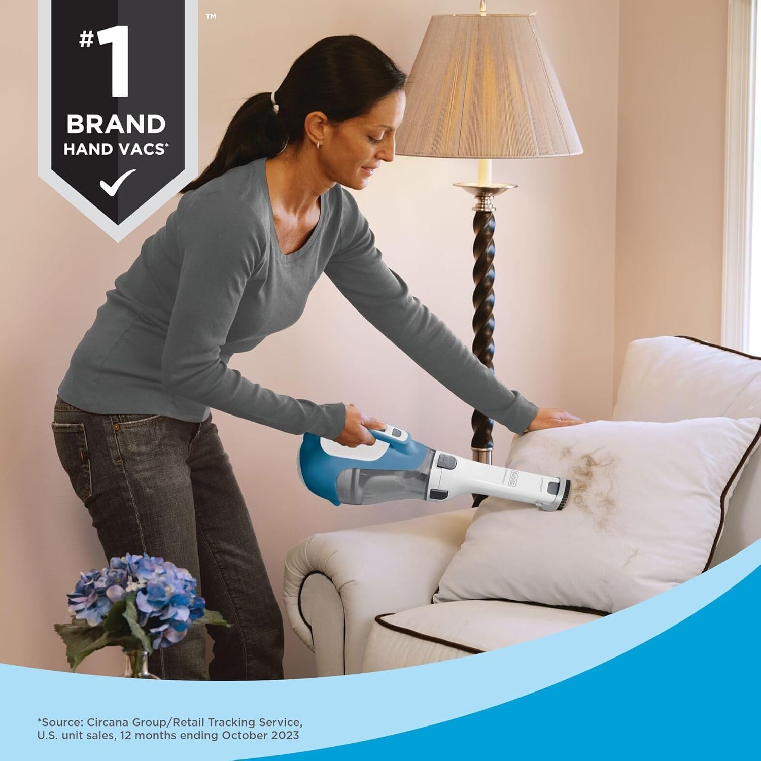 Black+Decker, Dustbuster AdvancedClean Handheld Vacuum Cordless, Compact Home and Car Vacuum with Crevice Tool, Rotating Nozzle and Charging Station - Image 4