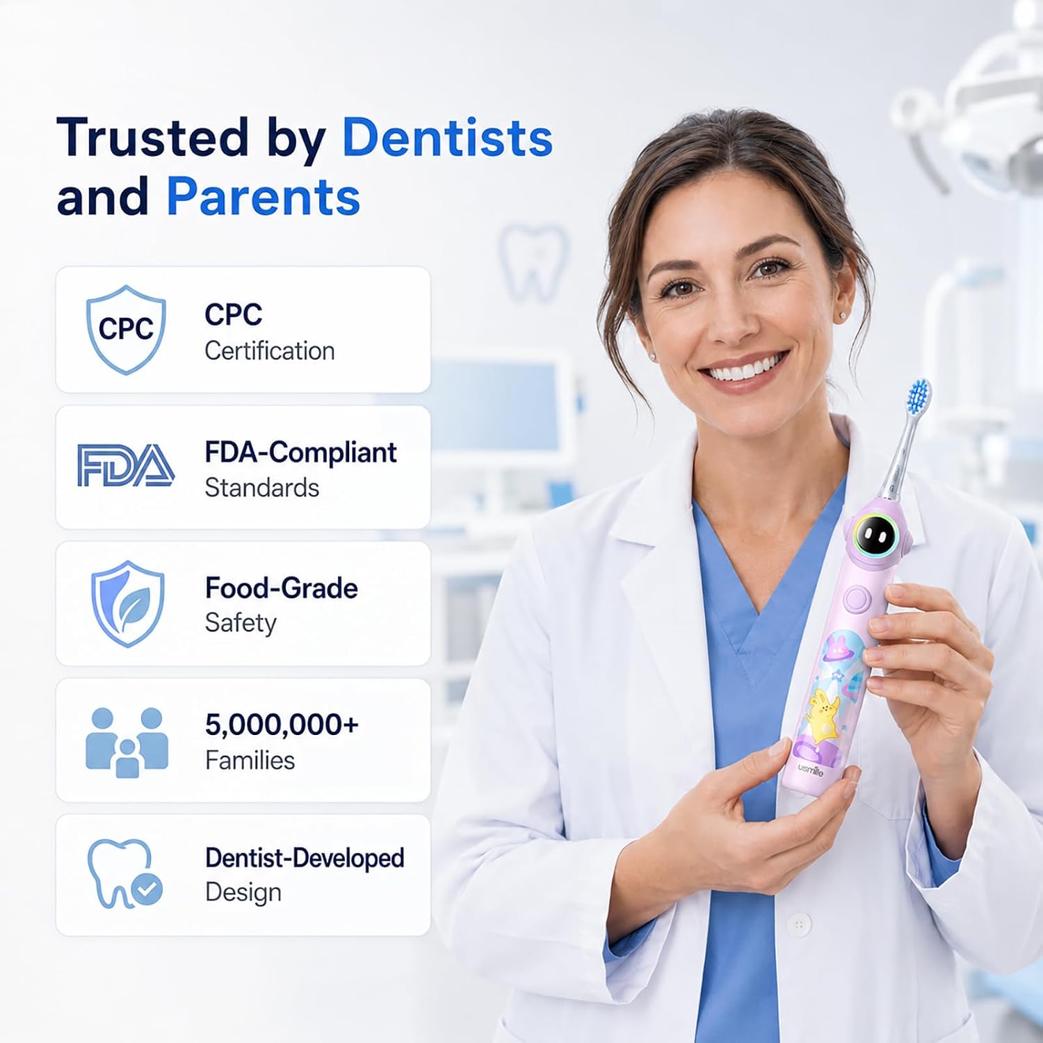 usmile Q30 Kids Smart Toothbrush, Voice-Guided Coaching, Ages 3-8 (Purple) | Missed Spot Alerts, Parent App Reports, AI Voice Guide, Fun Music Timer, Gentle Bristles, 90-Day Battery Life - Image 9