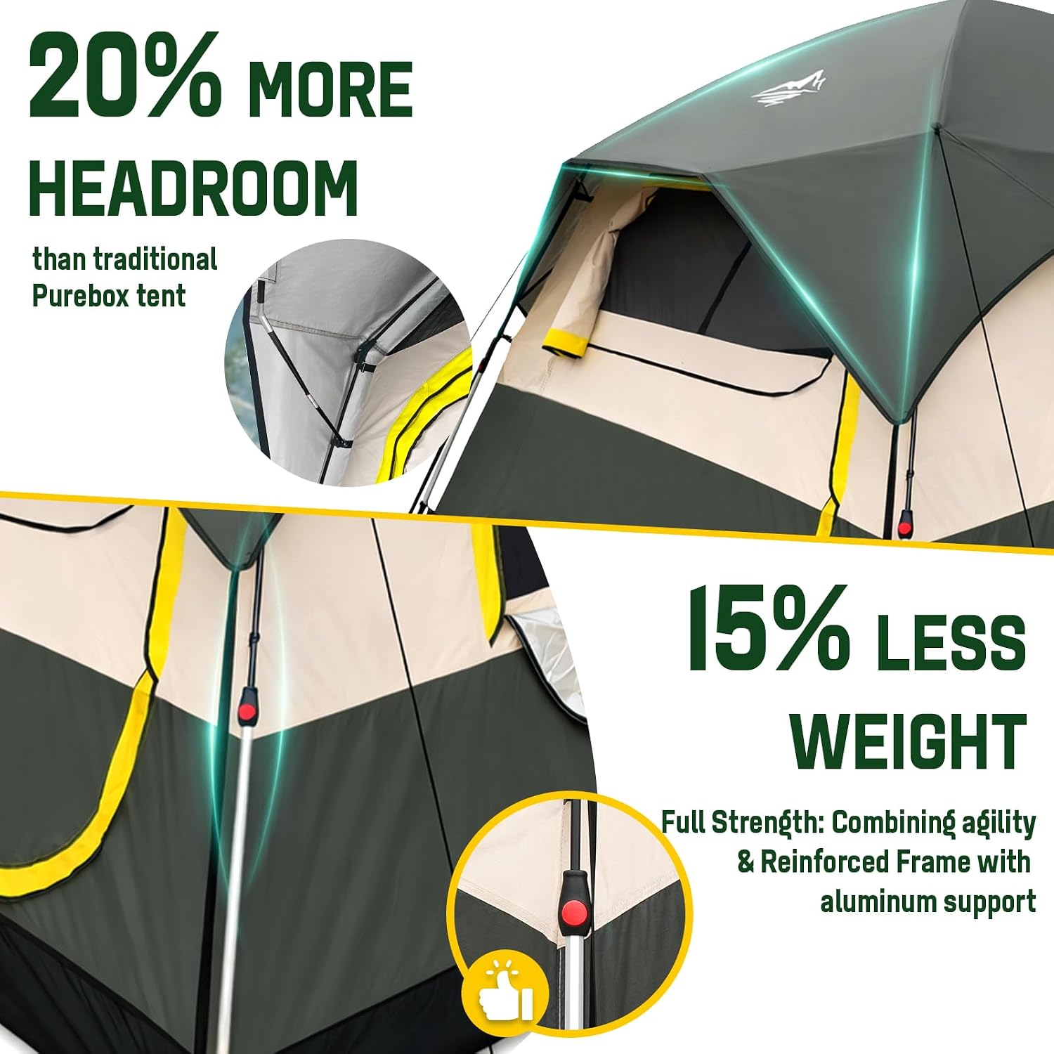 4 Person Instant Tents for Camping Setup in 50s, Cabin Tent with Rainfly - Image 4