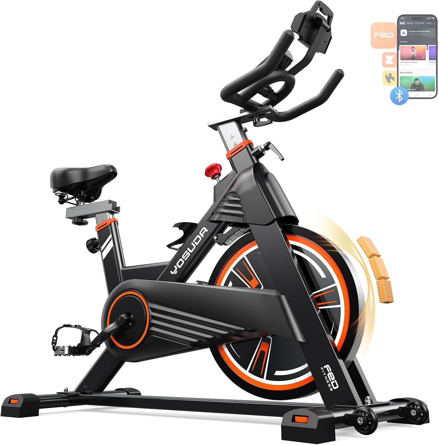 YOSUDA PRO Magnetic Exercise Bike 350 lbs Weight Capacity | Indoor Cycling Bike Stationary with Comfortable Seat Cushion, Silent Belt Drive