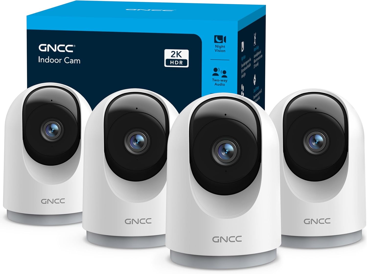 GNCC 5G Cameras for Home Security Indoor, Pet/Dog/Baby w Phone App, 4Pcs