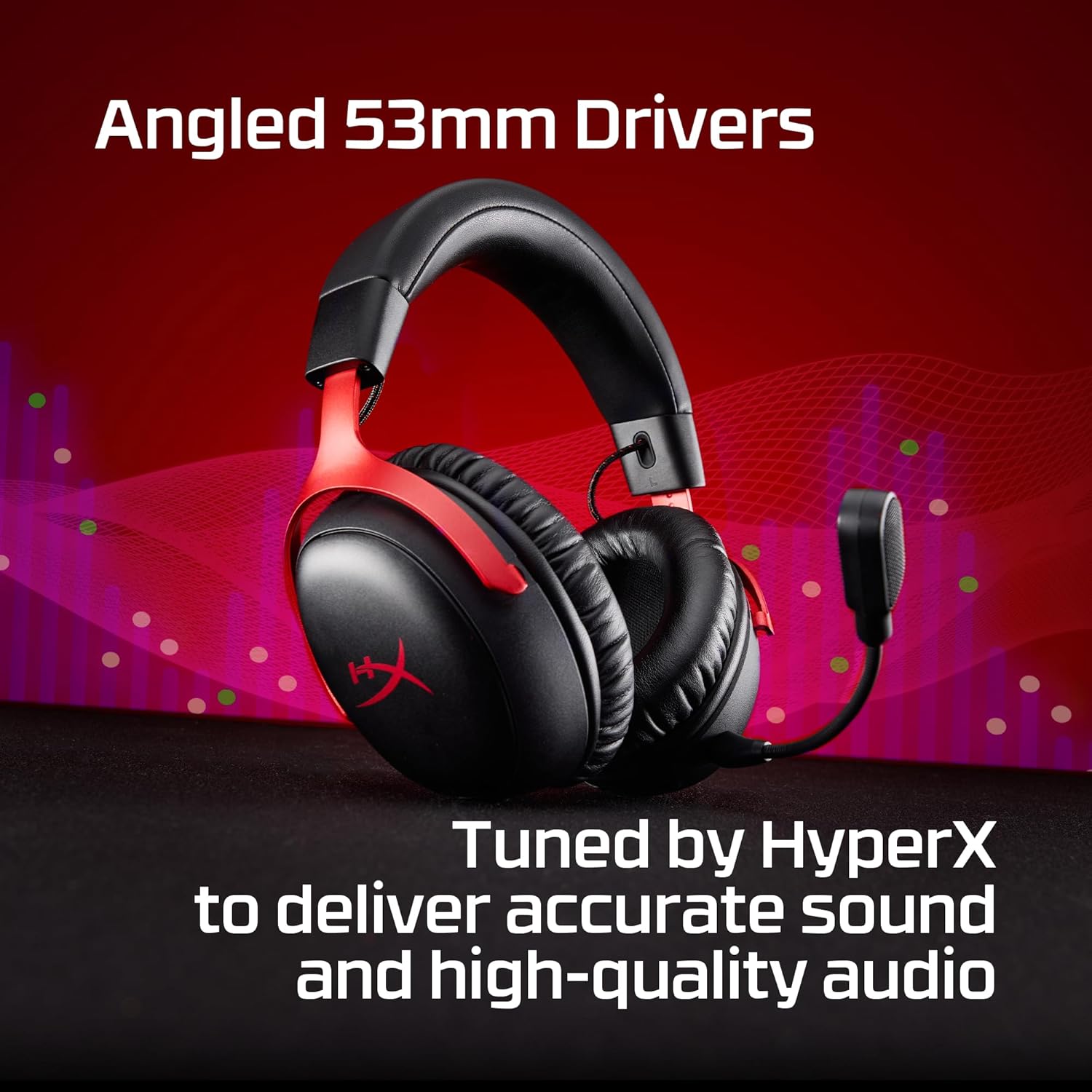 HyperX Cloud III S – Wireless Gaming Headset for Multi-Platform, 2.4GHz, Bluetooth, Battery Life up to 120 Hours 2.4GHz / 200 Hours Bluetooth, 53mm Angled Drivers, Detachable Mic – Black - Image 4