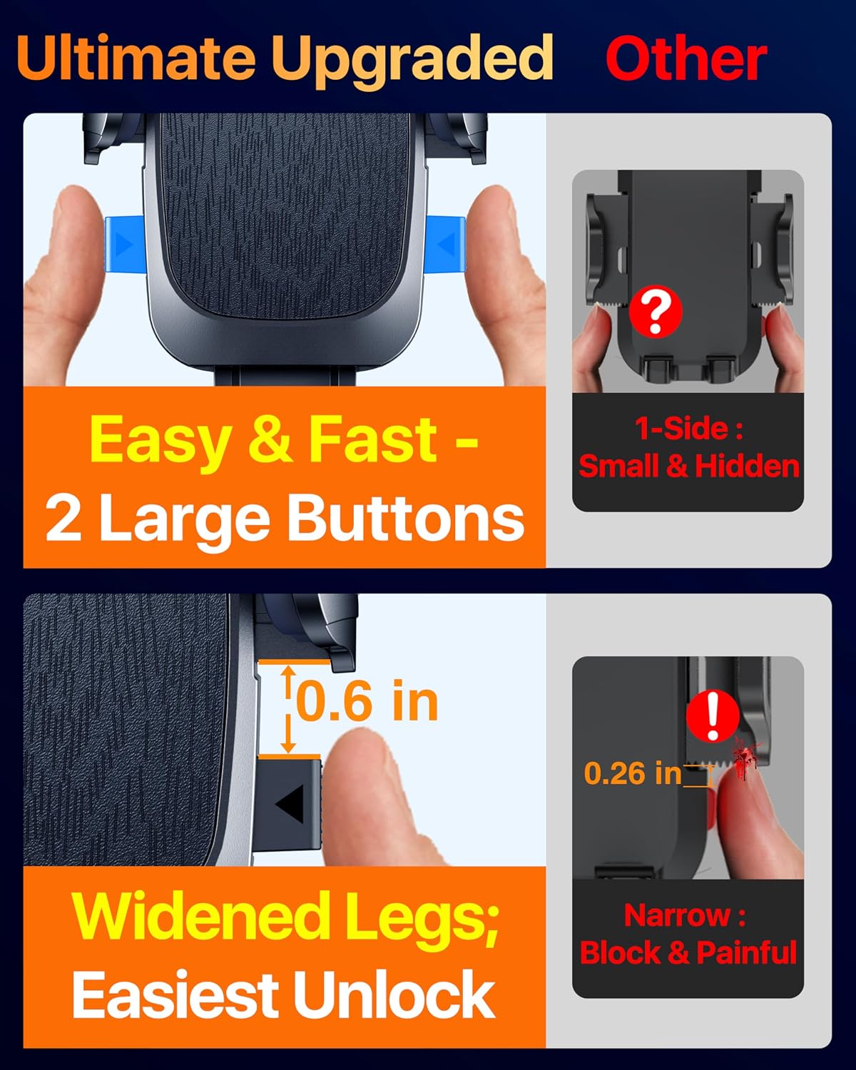 YRU 90+LBS Military-Grade Anti-Shake 2026 Upgraded Car Phone Holder Mount - Image 7