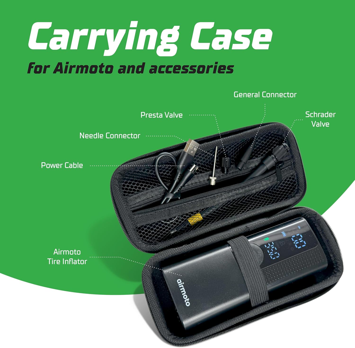 Airmoto Portable Tire Inflator and Hard Carrying Case Bundle - Image 7