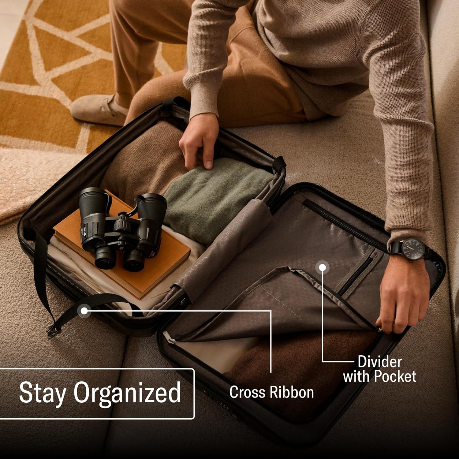 Samsonite Freeform Hardside Carry-On Luggage with Spinner Wheels - Hardshell Suitcase - TSA, Airline-Approved - Expandable Hard Shell, Smooth Rolling Wheels for Lightweight Travel - Navy - Image 5