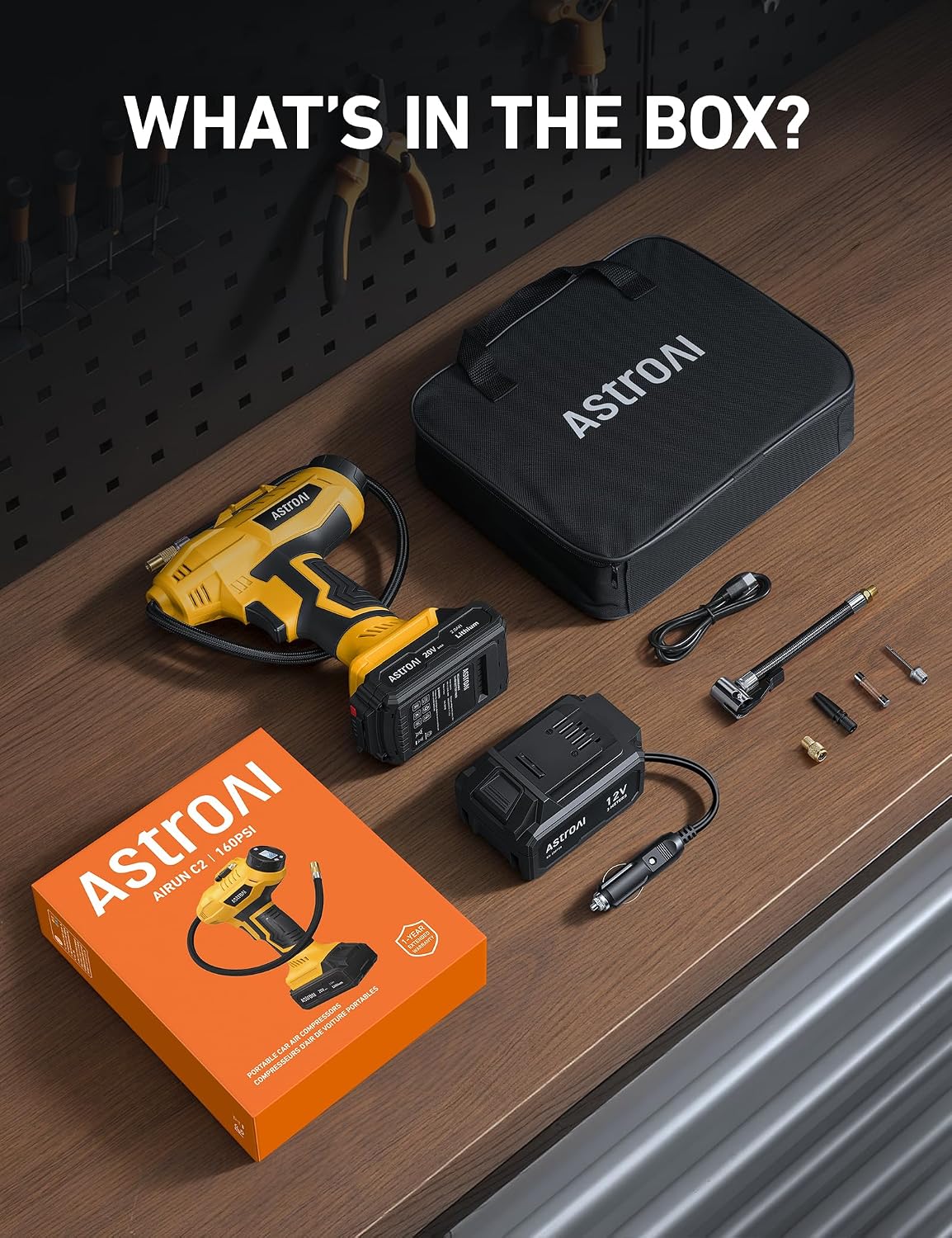 AstroAI Cordless Tire Inflator Portable Air Compressor 160PSI 12VDC Battery - Image 2