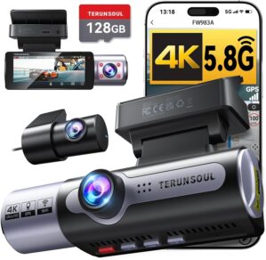 4K Dash Cam Front and Rear, Full HD...
