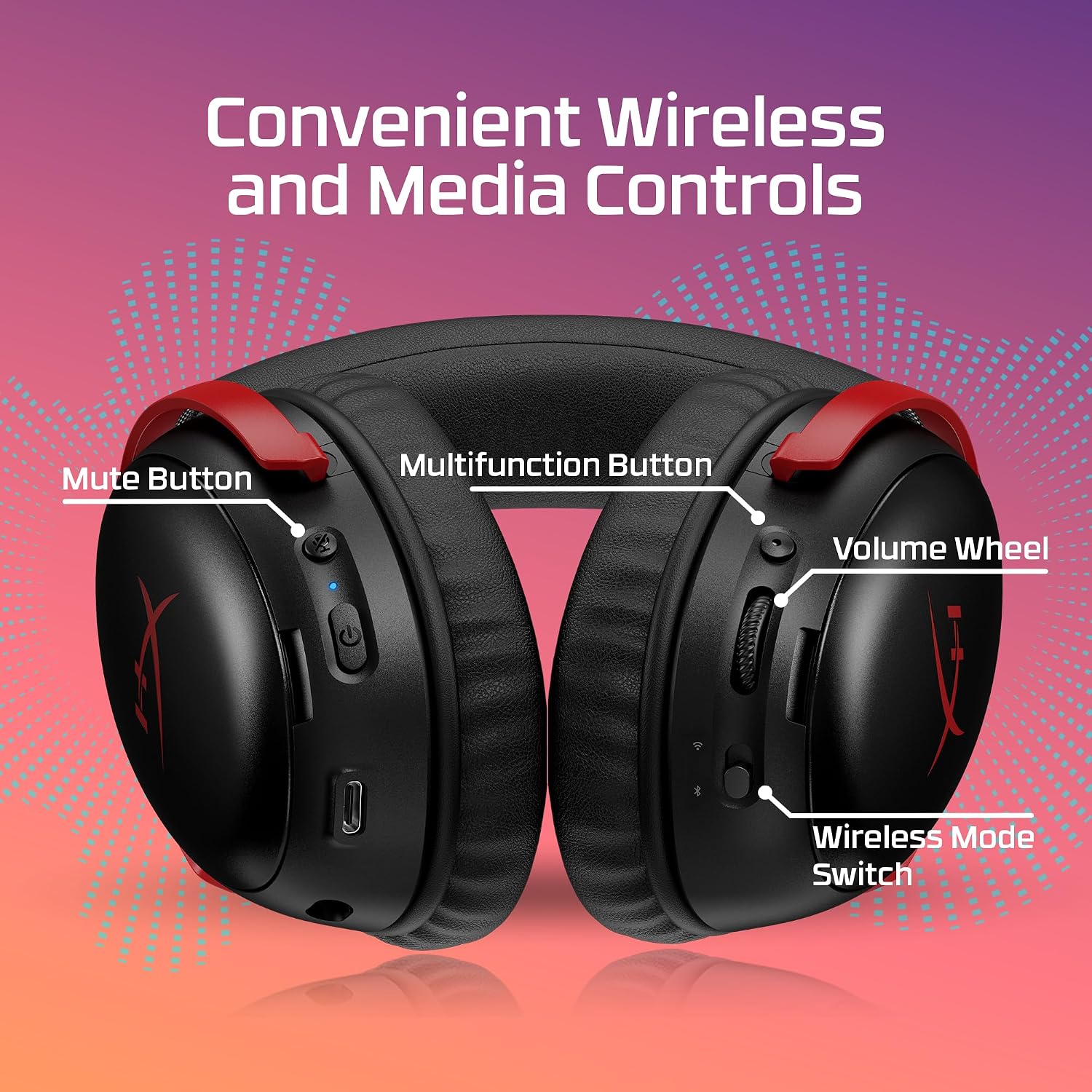 HyperX Cloud III S – Wireless Gaming Headset for Multi-Platform, 2.4GHz, Bluetooth, Battery Life up to 120 Hours 2.4GHz / 200 Hours Bluetooth, 53mm Angled Drivers, Detachable Mic – Black - Image 8