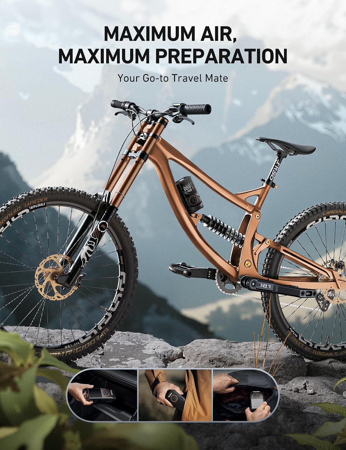 AstroAI L7 Tire Inflator Portable Air Compressor,150 PSI Cordless Bike Pump - Image 3