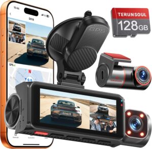 4K+4K+1080P 3 Channel Dash Cam, Fre...