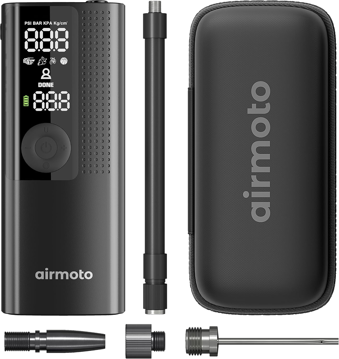 Airmoto Portable Tire Inflator and Hard Carrying Case Bundle