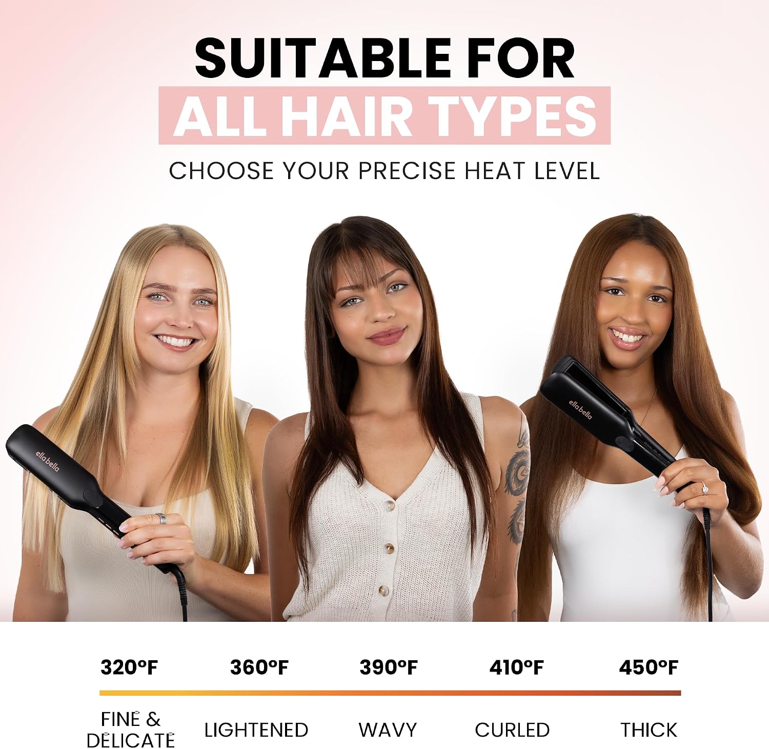 ELLA BELLA® Titanium Flat Iron Hair Straightener Large with Infrared - Image 6