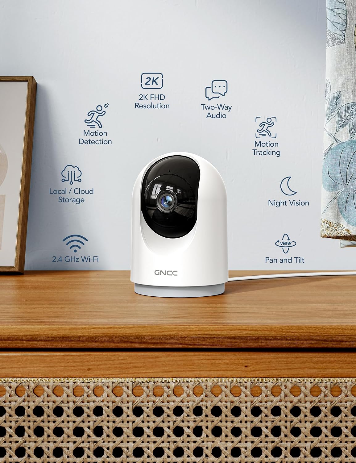 GNCC 5G Cameras for Home Security Indoor, Pet/Dog/Baby w Phone App, 4Pcs - Image 2