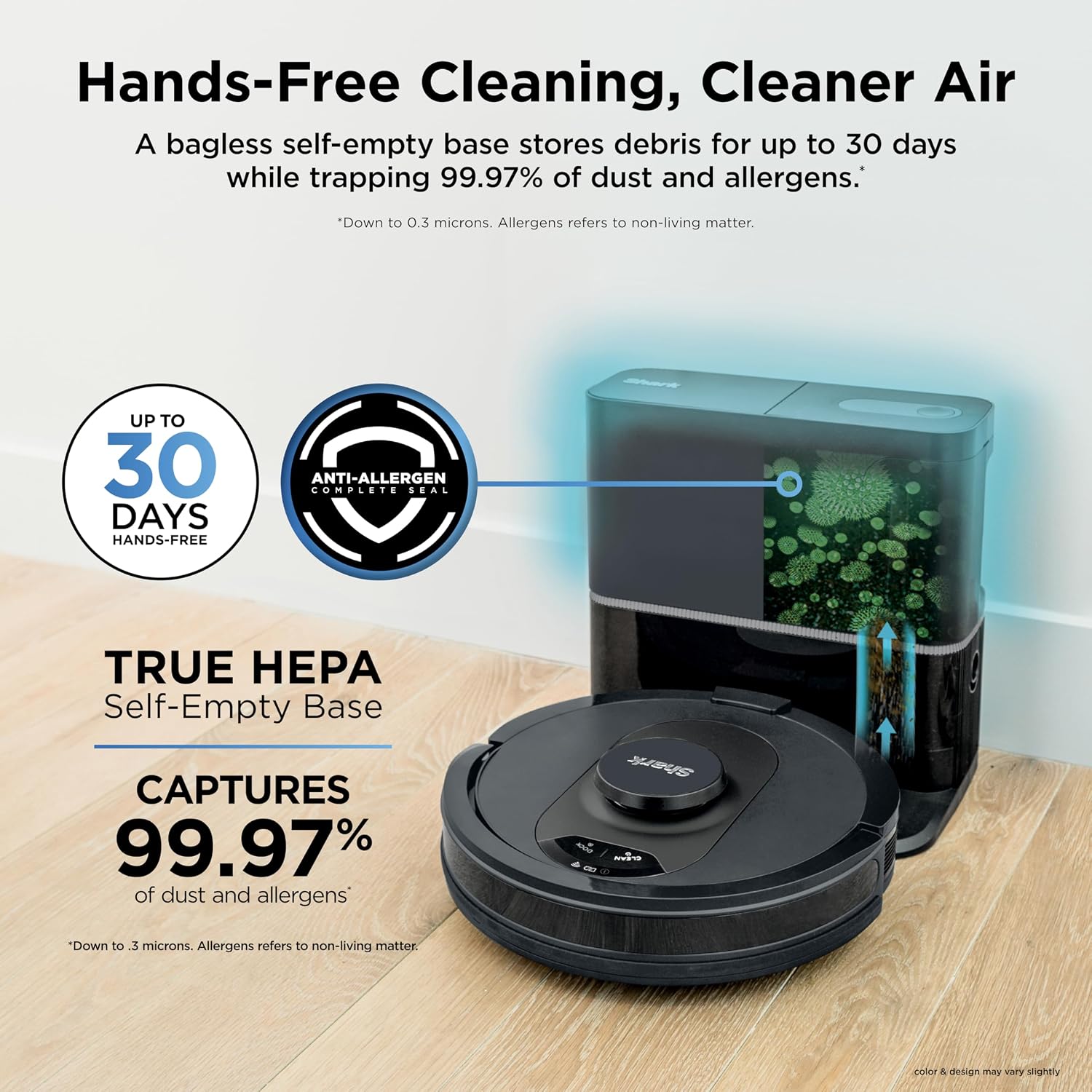 Shark AV2501S AI Ultra Robot Vacuum, with Matrix Clean, Home Mapping, 30-Day Capacity HEPA Bagless Self Empty Base, Perfect for Pet Hair, Wifi, Dark Grey - Image 3