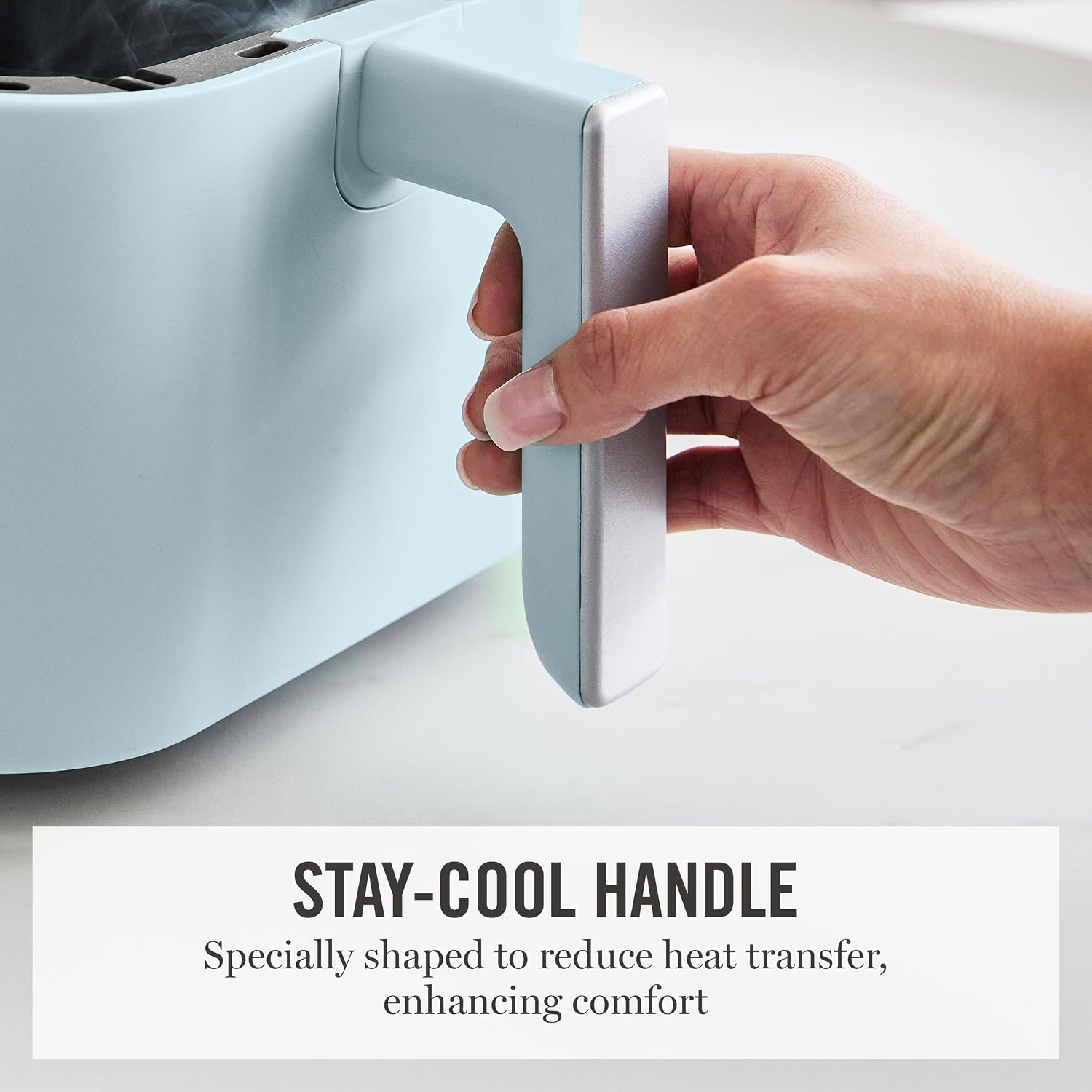 Martha Stewart 6-Quart Air Fryer, 6 Presets, Space Saving, Sky Blue - Image 11