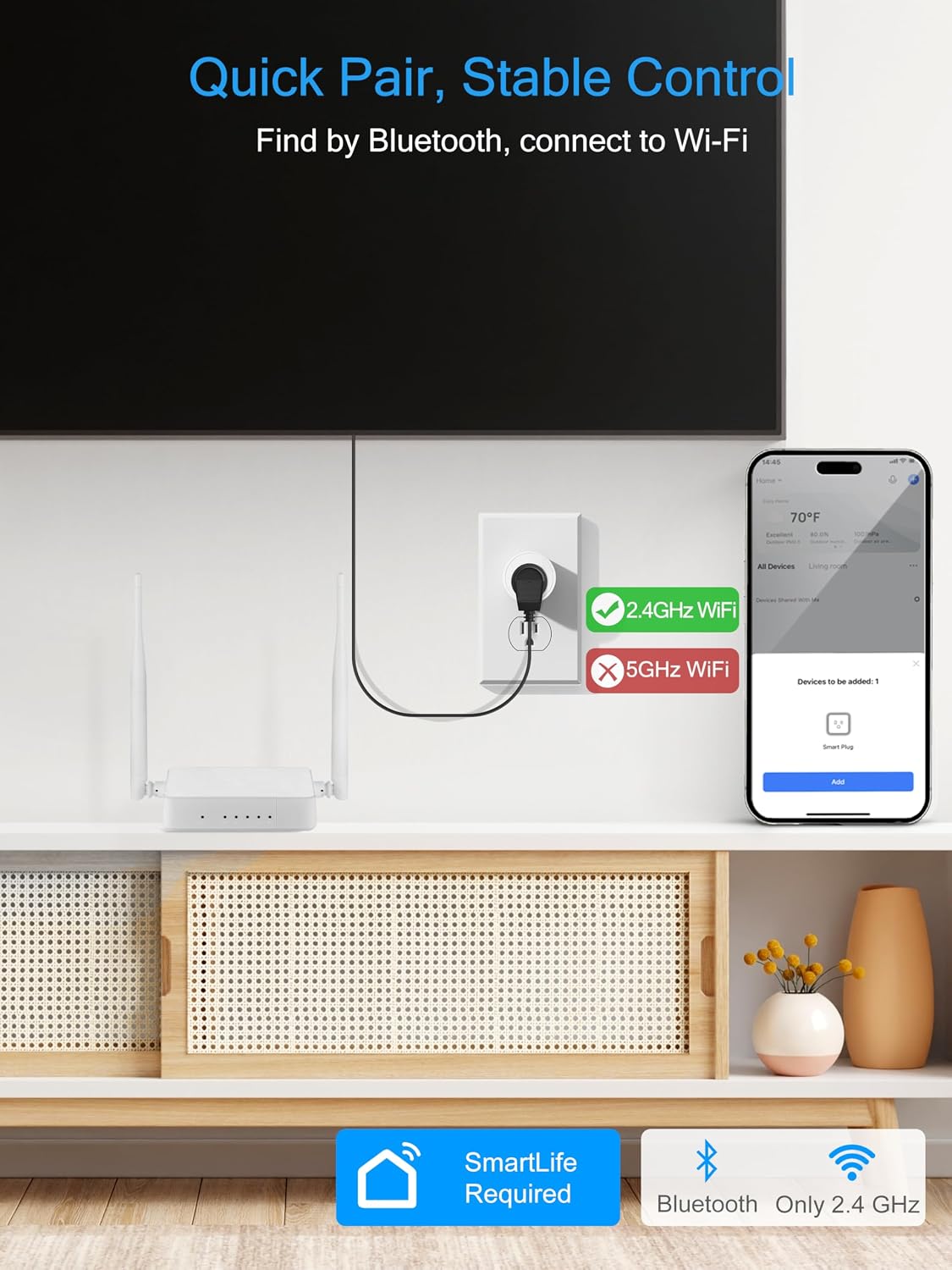 EIGHTREE 15A Smart Plug Works with Alexa & Google Home, Smart Outlet 4 Pack - Image 3