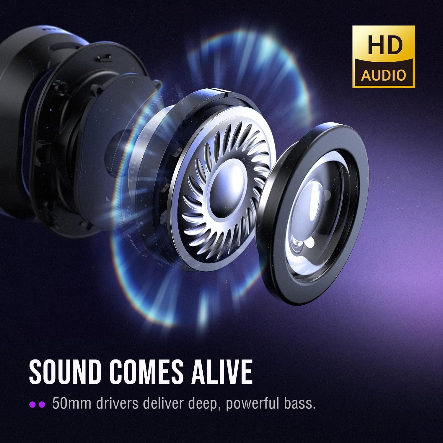 FIFINE Wired Gaming Headsets: 7.1 Surround Sound - Vibrant Customizable RGB - Game/Chat Balance, USB Gamer Headphones with Noise Canceling Microphone for PC, PS5/PS4, Laptop, Mac - AmpliGame H13BP | Large 50mm drivers, Crisp 7.1 Surround, Ergonomic Earpads, Active Noise Canceling Mic, 11 Modes RGB, 3 EQ Modes - Image 2