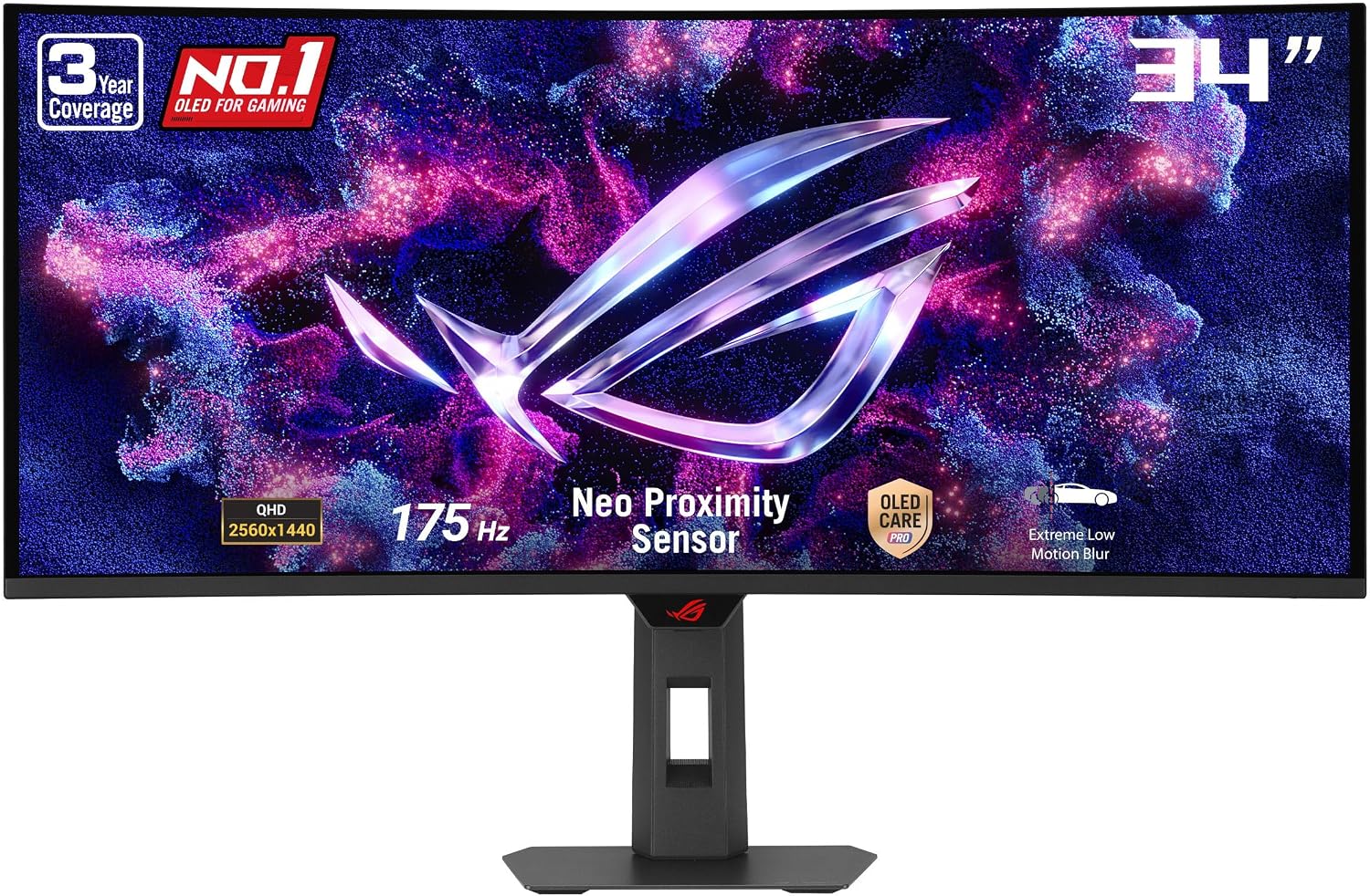 ASUS ROG XG34WCDG 34 Inch 1440p 175Hz Ultrawide OLED G-SYNC Gaming Monitor