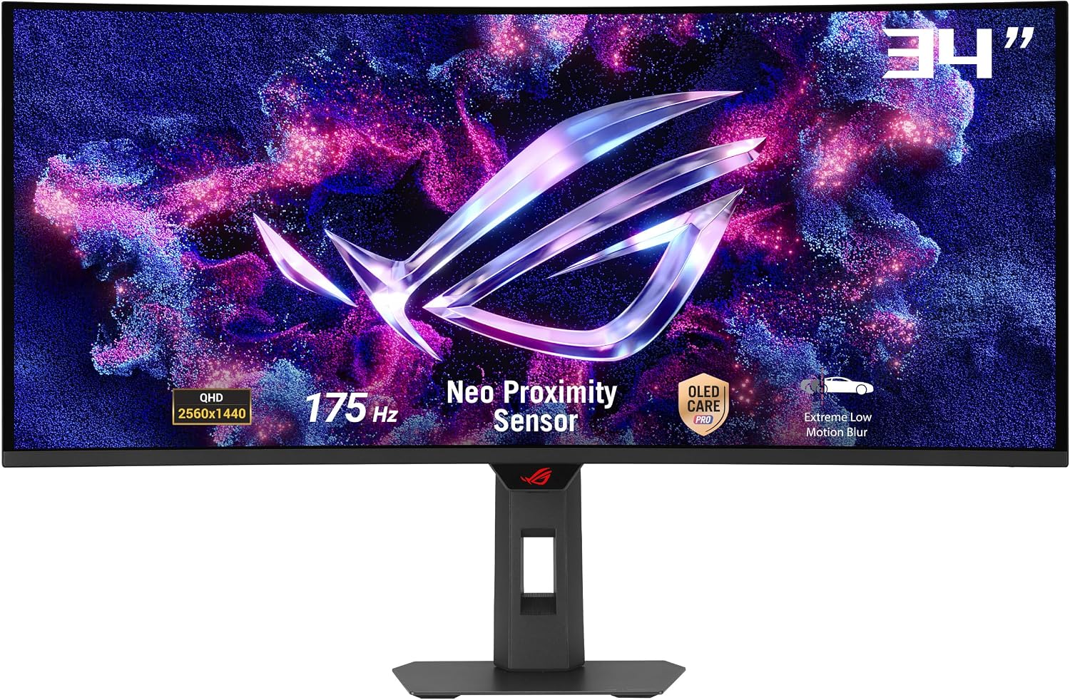 ASUS ROG XG34WCDG 34 Inch 1440p 175Hz Ultrawide OLED G-SYNC Gaming Monitor - Image 9