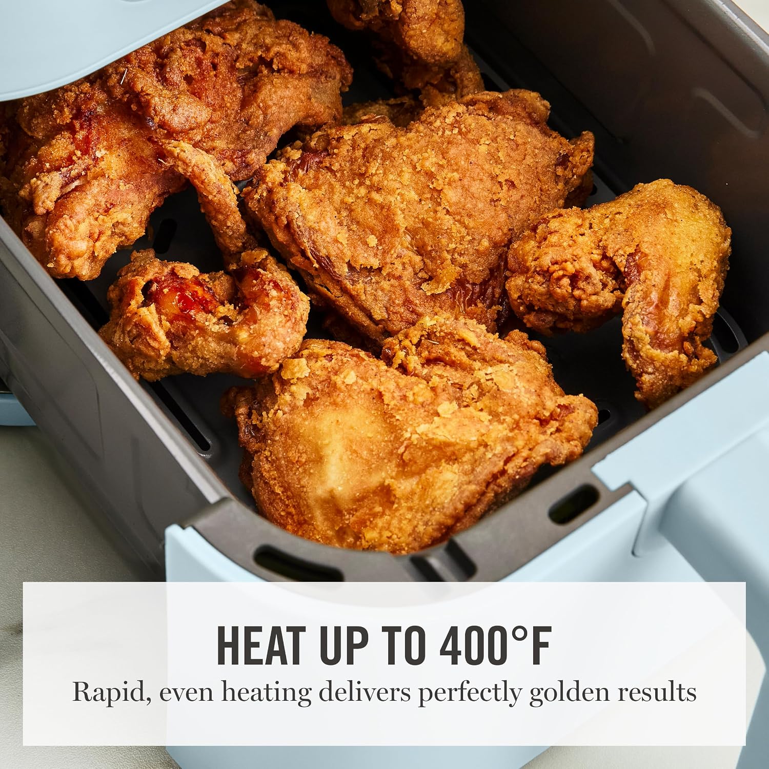 Martha Stewart 6-Quart Air Fryer, 6 Presets, Space Saving, Sky Blue - Image 8