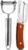 2PCS Multifunctional Julienne Vegetable Peeler for Potato Carrot | Ergonomic Wooden Handle & Bottle Opener, Ultra Sharp Stainless Steel for Kitchen, Veggies, Carrot, Hard Skin Pumpkin, Brown