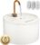 MISFANS Ceramic Cat Water Fountain, All-Ceramic Body, Pure Copper Spout | 2.1L/71oz Capacity, Under 20dB Pump, Dual Filtration, Faucet and Fountain Modes, Easy-Clean Unit, 3 Filters and Sponge, White