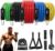 WHATAFIT Resistance Bands with Handles, 5-Level Exercise Bands for Workout | Natural latex,10-50 lbs, stackable to 150,Ankle Straps, Door Anchor,Guide. For Strength, Yoga,Home Gym,Travel & Workout.