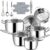 Stainless Steel Cookware Set – 20 PCS Pots and Pans Set with 3-Ply Stainless Steel Frying Pan, Professional Kitchen Cooking Set, Induction Compatible, Oven & Dishwasher Safe