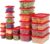 IRIS USA 44 PC Food Containers With Lids, 5 Sizes Combo, Microwave/Dishwasher Safe