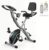 PLENY Folding Exercise Bike, 5 IN 1 Indoor Stationary Bikes for Home | Workout Bike with 6.6 LBS Flywheel, 16-Level Adjustable Magnetic Resistance, 330LB Weight Capacity, Back Support Cushion